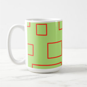 Popcorn Anime Grönt Red Rectangles Kaffemugg
