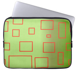 Popcorn Anime Grönt Red Rectangles Laptop Fodral