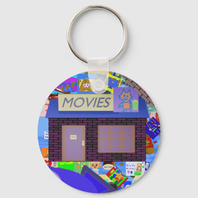Popcorn Anime Movies Keychain Nyckelring (Framsida)