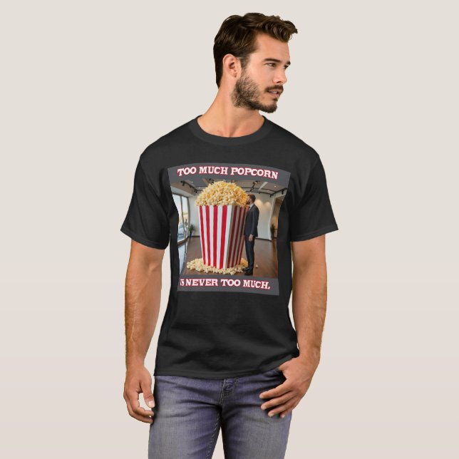 Popcorn any manar black T-shirt (Hel framsida)