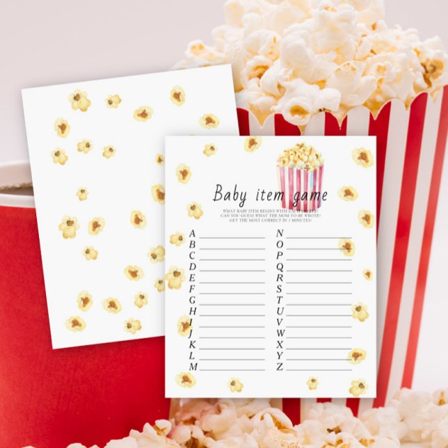 Popcorn - Baby Artikelspel. Baby Shower-spel (Skapare uppladdad)