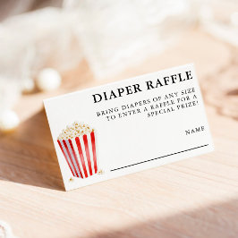 Popcorn Baby Shower Diaper Raffle Tilläggskort