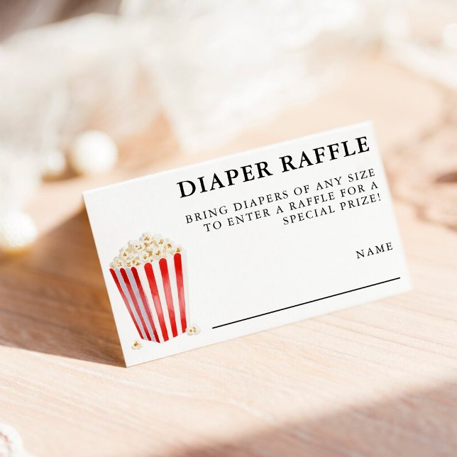 Popcorn Baby Shower Diaper Raffle Tilläggskort (Popcorn Baby Shower Diaper Raffle Enclosure Card
)
