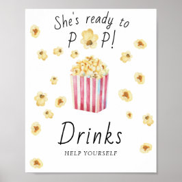 Popcorn baby shower - DRINKAR Poster