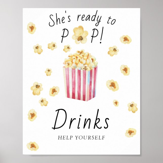 Popcorn baby shower - DRINKAR  Poster (Framsidan)