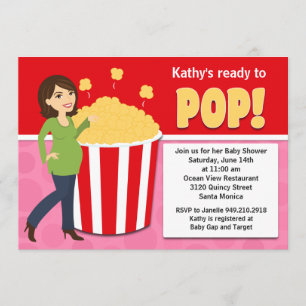 Popcorn Baby Shower-inbjudan Inbjudningar