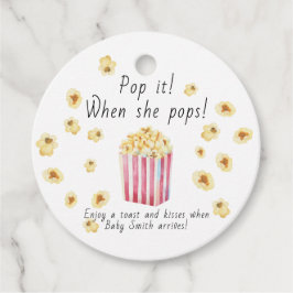 Popcorn Baby shower Poppa när hon föder Gåvor Etiketter