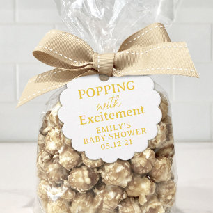 Popcorn Baby Shower Popping with Excitement Gåvor Etiketter