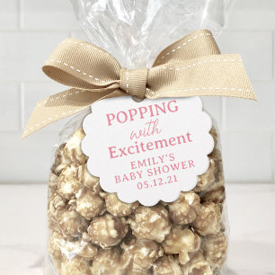 Popcorn Baby Shower Popping with Excitement Gåvor Etiketter