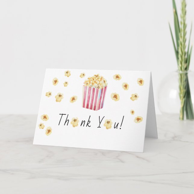 Popcorn Baby shower Tacksamhetskort Tack Kort (Framsida)