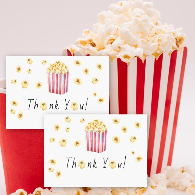 Popcorn Baby shower Tacksamhetskort Tack Kort (Skapare uppladdad)