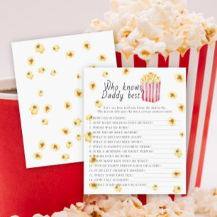 Popcorn baby shower Vem vet pappan bäst spel