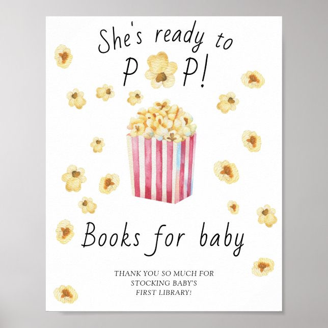 Popcorn babydusch - bokar för baby poster (Framsidan)