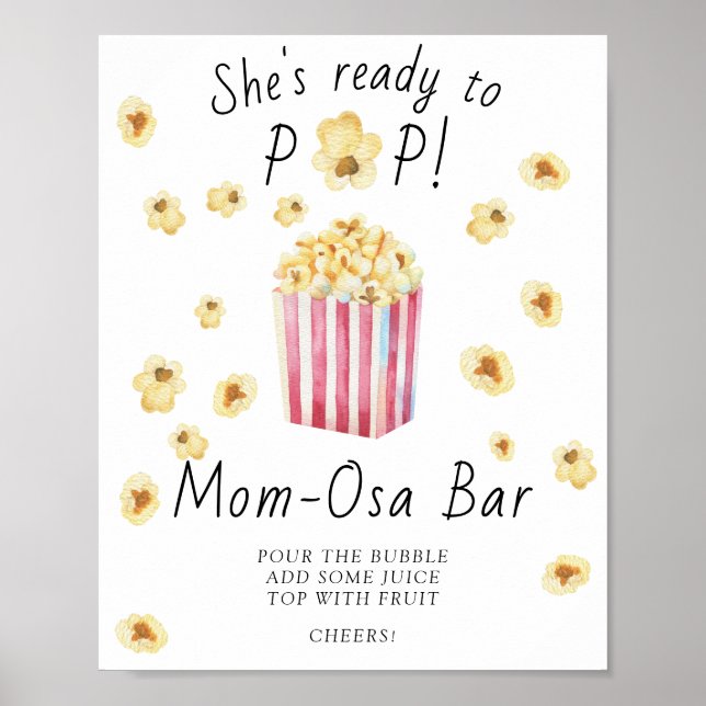 Popcorn babydusch - Mamma-osa pub Poster (Framsidan)
