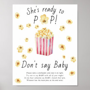 Popcorn babydusch - säg inte att baby Poster