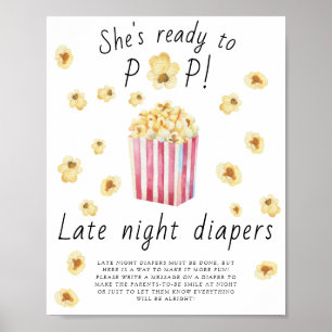 Popcorn-babydusch - Sent-night-dagstidningar-spel Poster