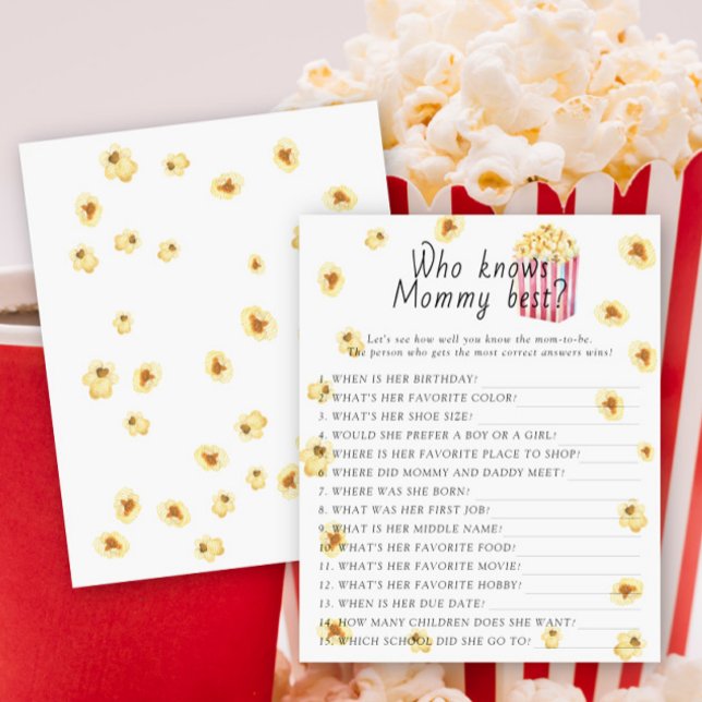 Popcorn-babydusch Vem vet vad mamma är (Skapare uppladdad)