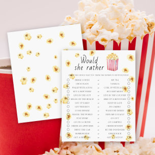 Popcorn-babyduschen skulle hon hellre spela?