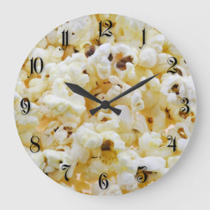 Popcorn-bakgrund Stor Klocka