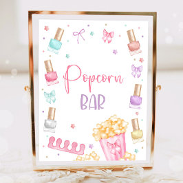 Popcorn Bar Mani-Pedi Party Manikyr Pedikyr Tjej Poster