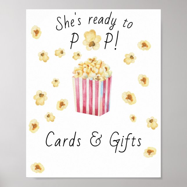 Popcorn-barnkalas - Kort och presenter Poster (Framsidan)