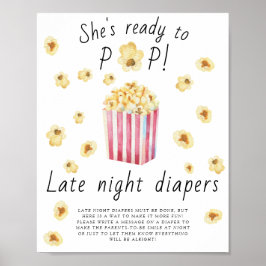 Popcorn-barnkalas - Sen natt blöjleken Poster