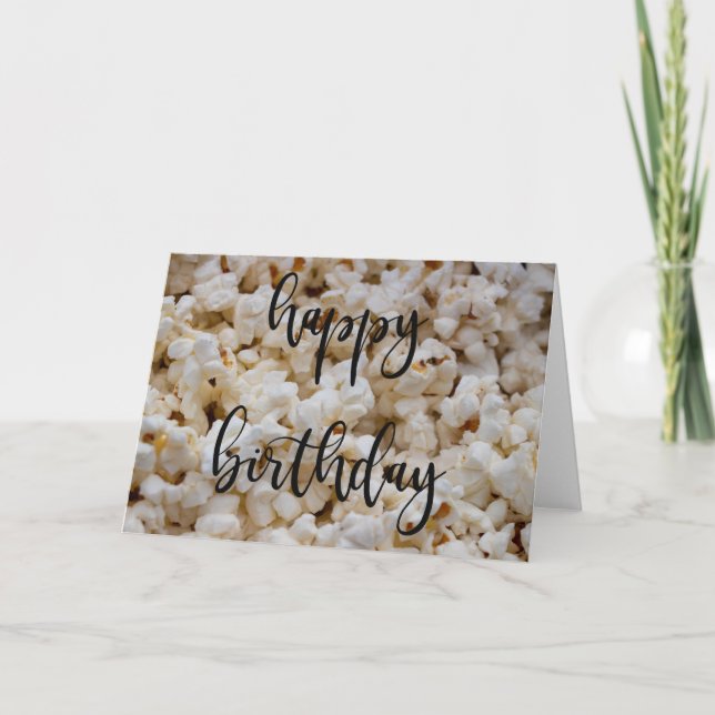 Popcorn Birthday Card Kort (Framsida)