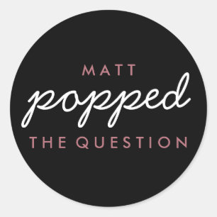 Popcorn Bröllop Ro Guld Runt Klistermärke