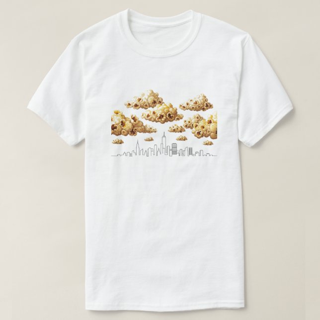 Popcorn City - minimalist Funny Skyline T-shirt (Design framsida)