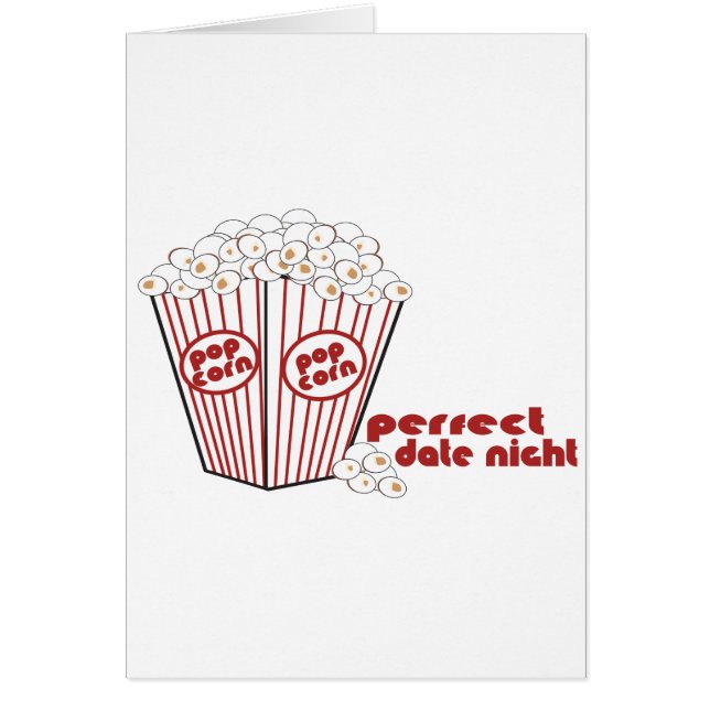 Popcorn daterar natt hälsningskort (Framsidan)
