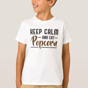 Popcorn Day Cinema Movie Behålla Lugn Snack Gift I T Shirt
