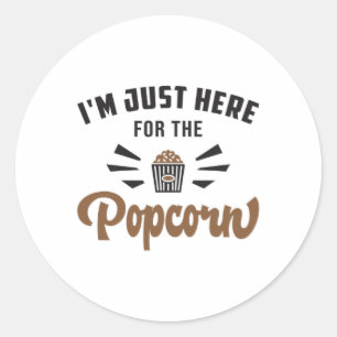 Popcorn Day Movie Pop Film Cinema Snack Gift Idea Runt Klistermärke
