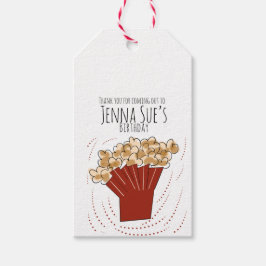 Popcorn Doodle Film Utomhusfest Födelsedag        Presentetikett