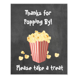 Popcorn Film Dusch Present Skylt