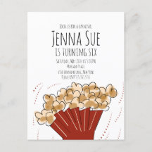 Popcorn Film Utomhusfest Födelsedag Postkort