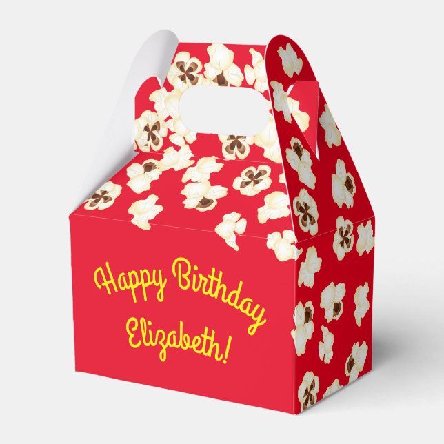 Popcorn Födelsedagsfest Movie Theater Presentaskar (Baksidan Sidan)