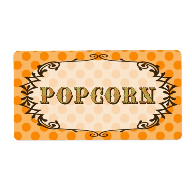 Popcorn Food Label Fraktsedel (Framsidan)