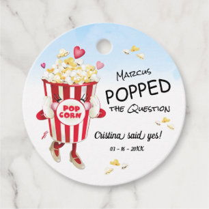 Popcorn-Förlovningen Gåvor Etiketter