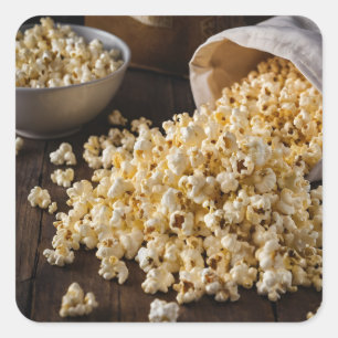 Popcorn Fyrkantigt Klistermärke