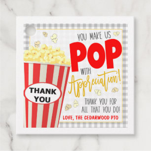 Popcorn Gift Märkre Gåvor Etiketter