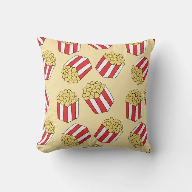 Popcorn hand plockade, färglöst, sömlös mönster. kudde (Framsida)