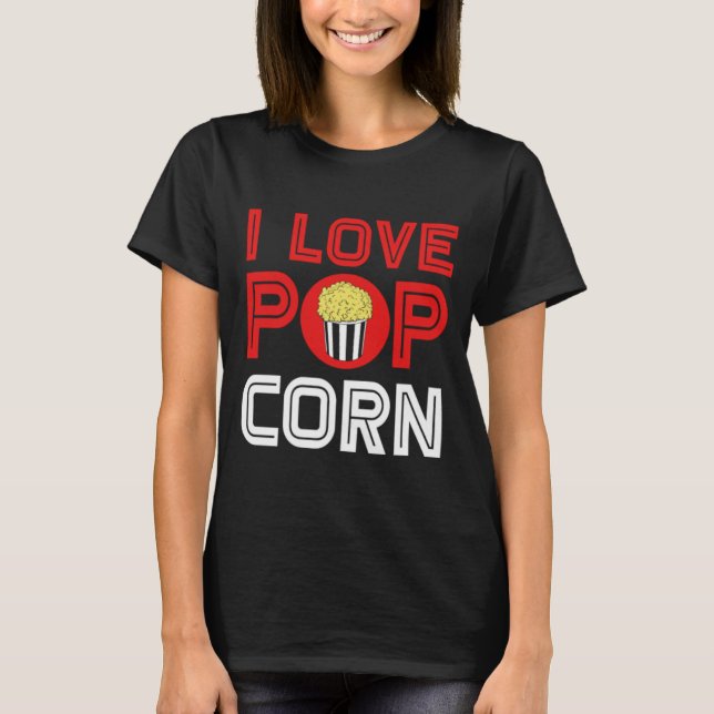 Popcorn I Kärlek Popcorn Älskare Film Snacks35 T Shirt (Framsida)