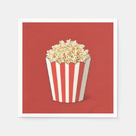 Popcorn i Röd bakgrund Pappersservett