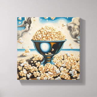 Popcorn In A Silver Platter Canvastryck