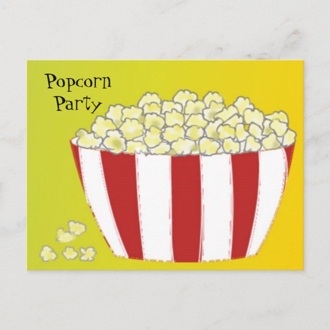Popcorn-inbjudan Inbjudan Vykort (Framsida)