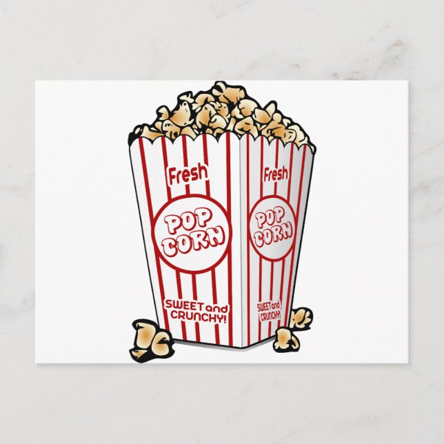 popcorn maj snack food film night roligt vykort (Framsida)