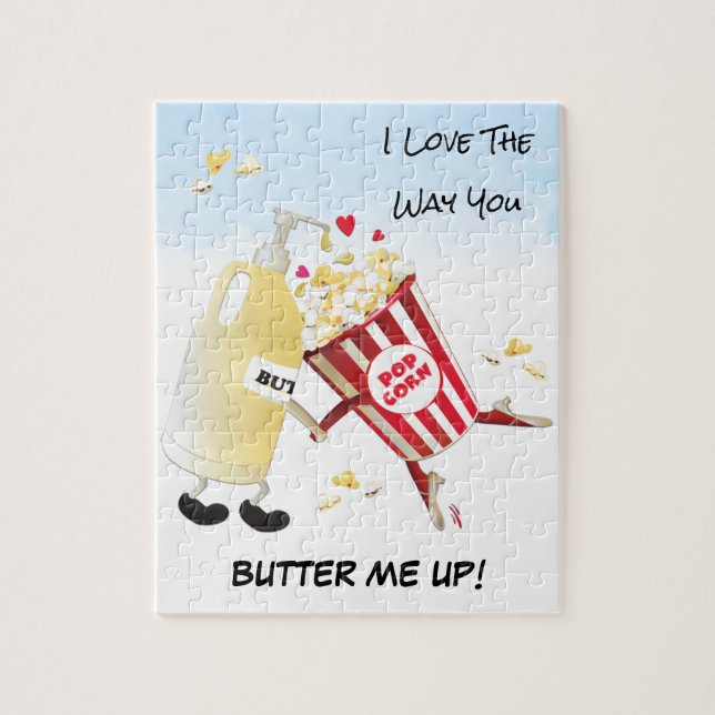 Popcorn med Butter Movie Älskare Dating Jigszz Puz Pussel (Vertikal)