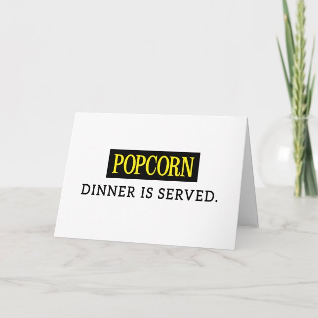Popcorn: Middag serveras Kort (Framsida)