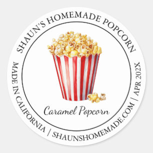 Popcorn Modern-etikett Runt Klistermärke