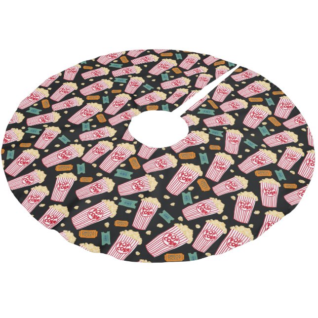 Popcorn Mönster Movie Night Theater Roligt Julgransmatta Borstad Polyester (Vinklad)